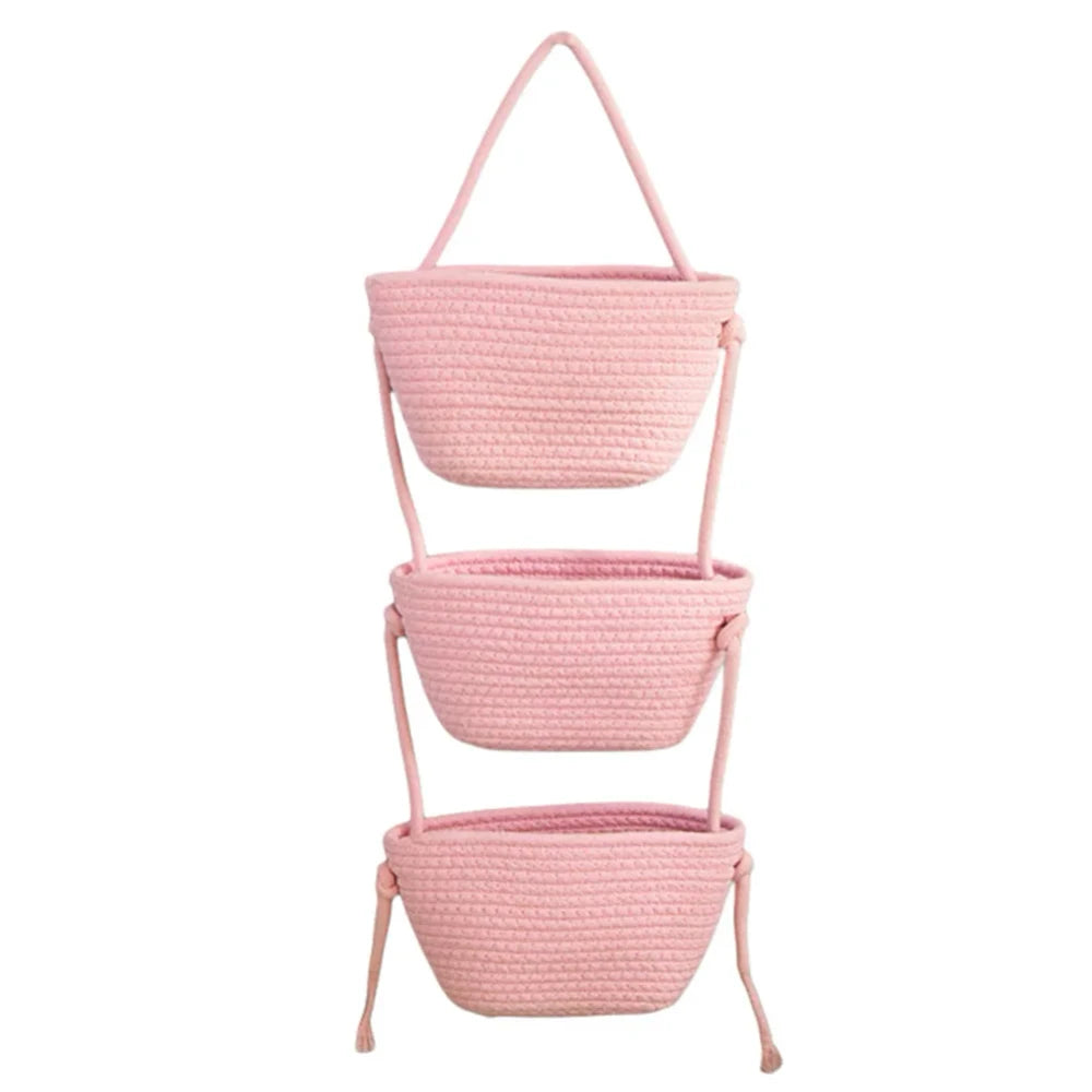 3-Tier Cotton Wall Basket