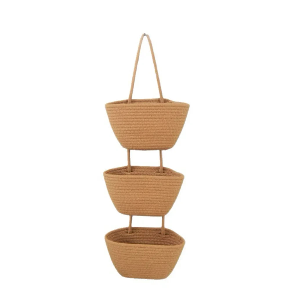 3-Tier Cotton Wall Basket