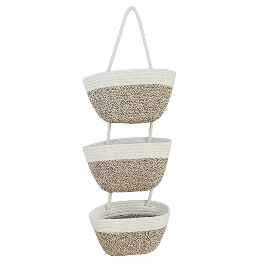 3-Tier Cotton Wall Basket