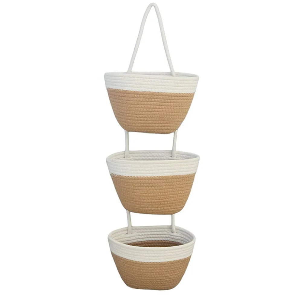 3-Tier Cotton Wall Basket