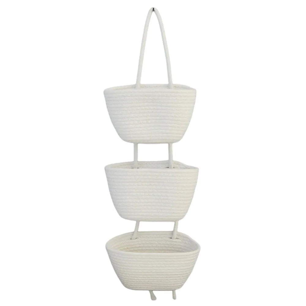 3-Tier Cotton Wall Basket