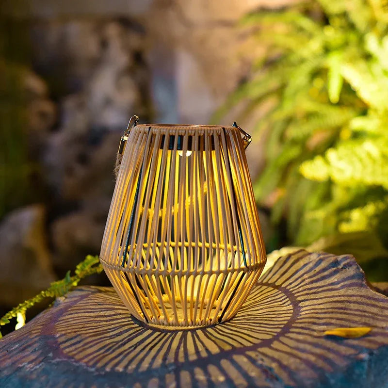 Solar Rattan Hanging Lantern