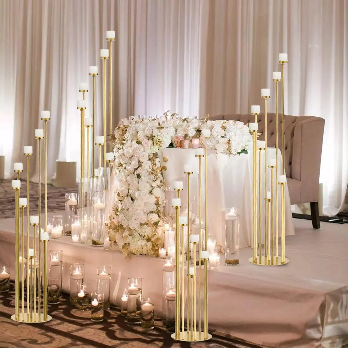 Regal Gold Floor Candelabra Set