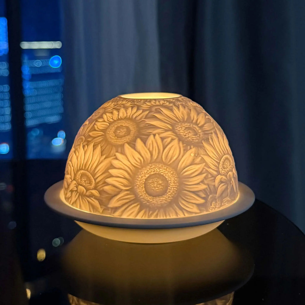 Porcelain Floral Candle Holder Decor