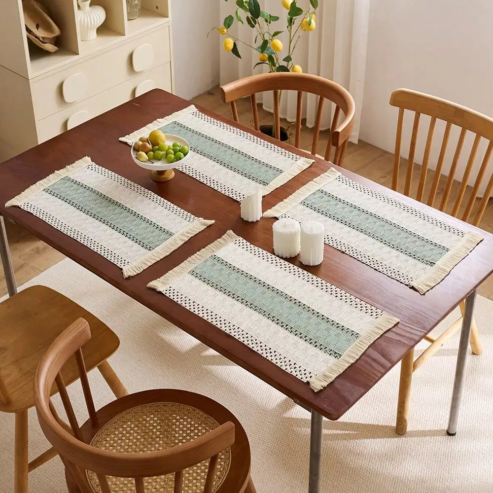 Farmhouse Woven Tassel Dining Placemats