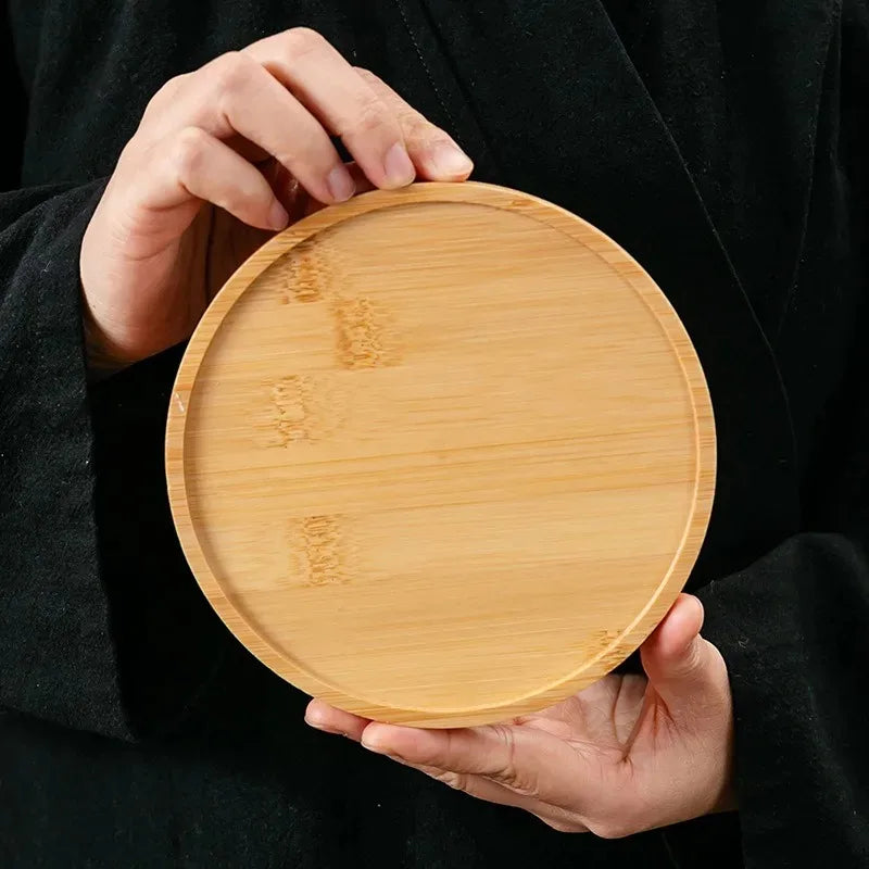 Bamboo Round Coaster Tray
