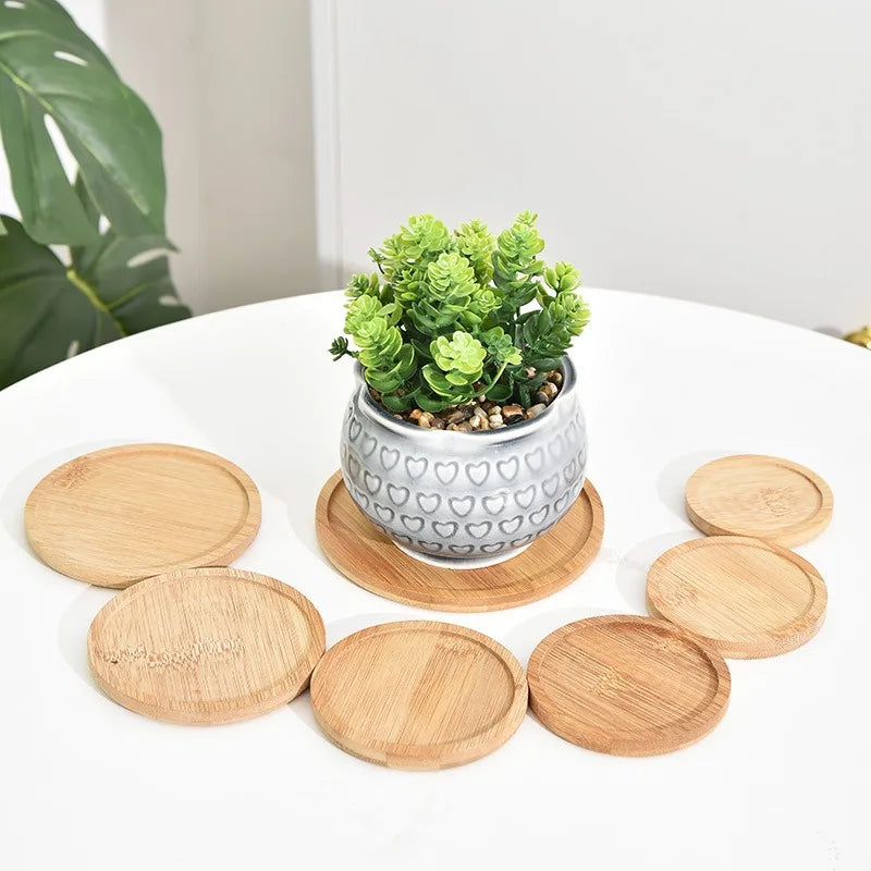 Bamboo Round Coaster Tray