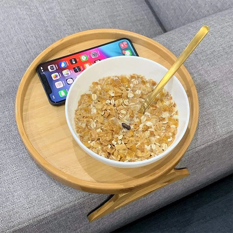 Clip-On Wood Sofa Tray