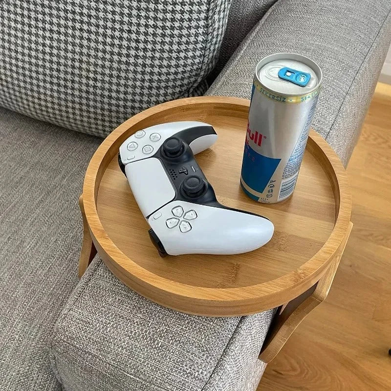 Clip-On Wood Sofa Tray