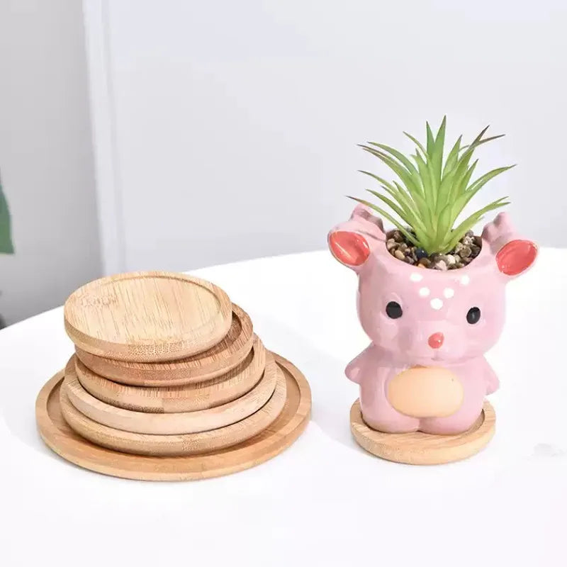 Bamboo Round Coaster Tray