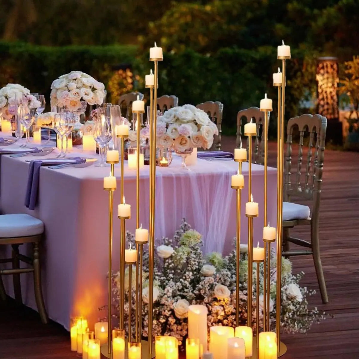 Regal Gold Floor Candelabra Set