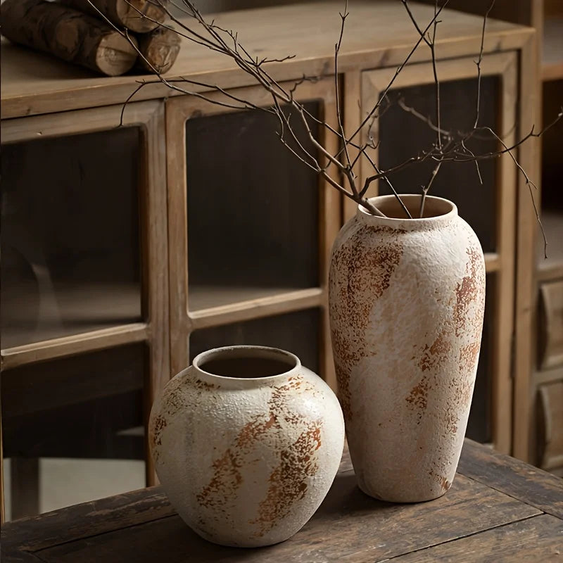 Retro Spotted Ceramic Vessel