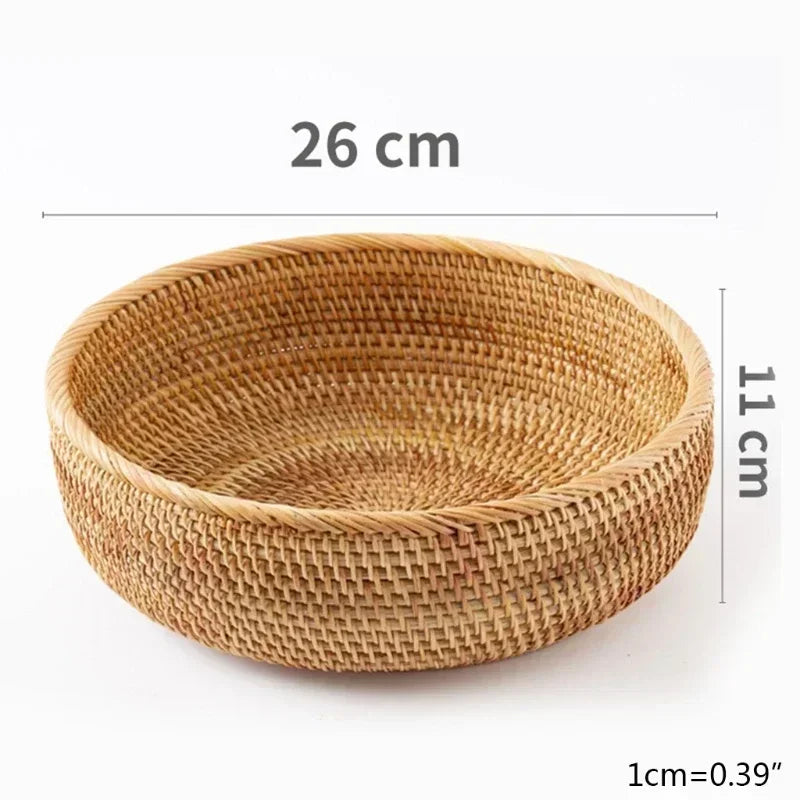 Handwoven Rattan Storage Basket Box