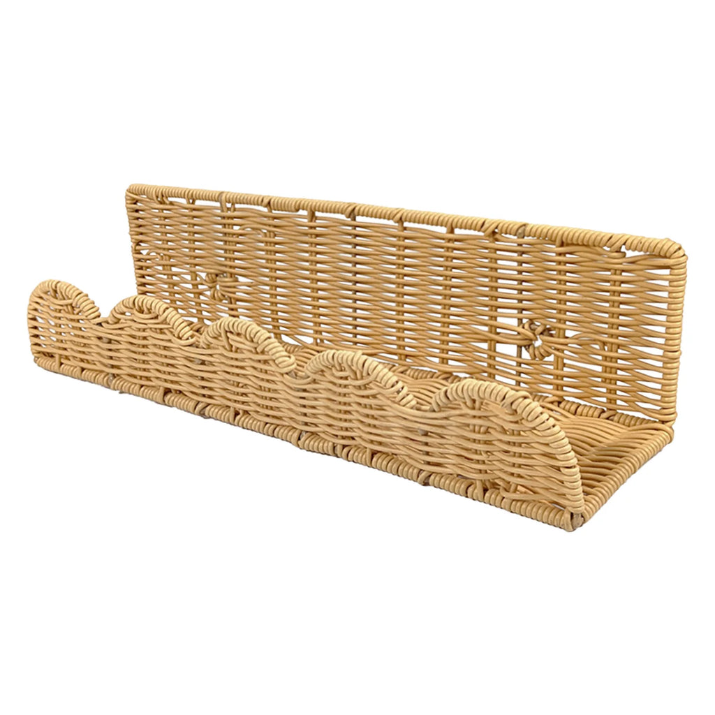 Wall Wicker Storage Basket Rack