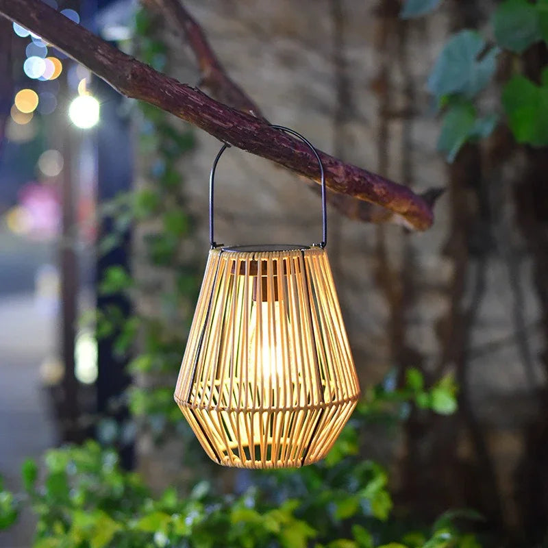 Solar Rattan Hanging Lantern
