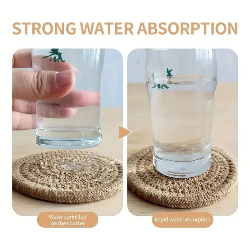 Woven Cotton Drink Coaster Set
