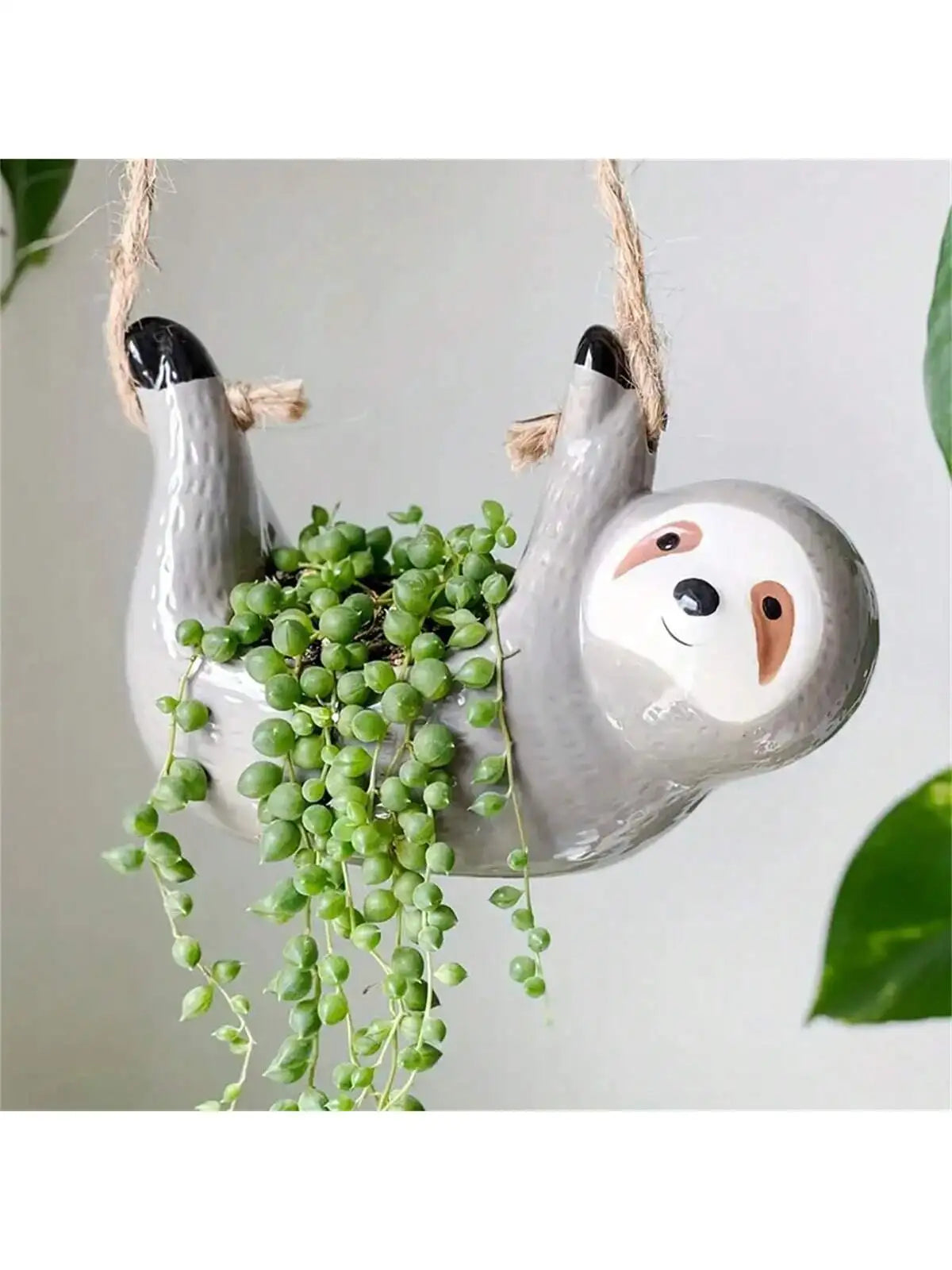 Hanging Sloth Ceramic Plant Pot