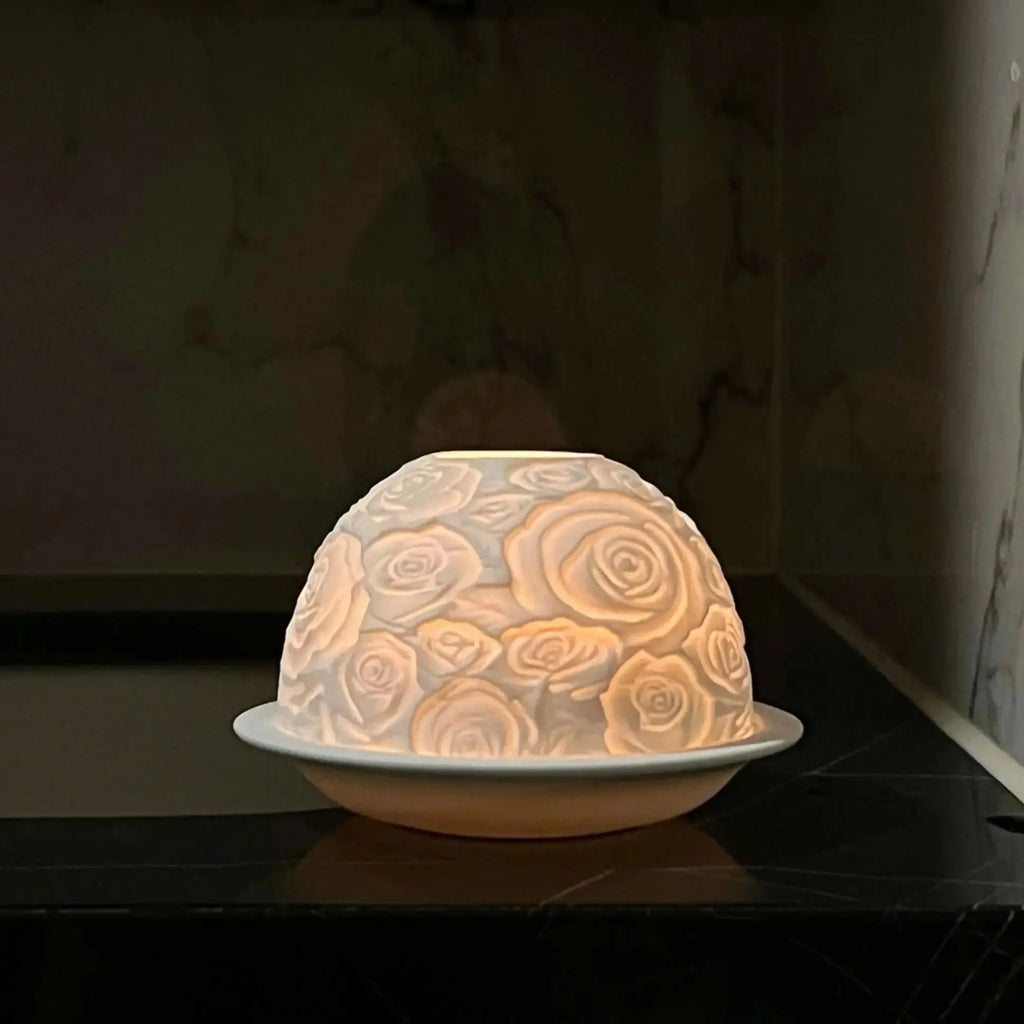 Porcelain Floral Candle Holder Decor