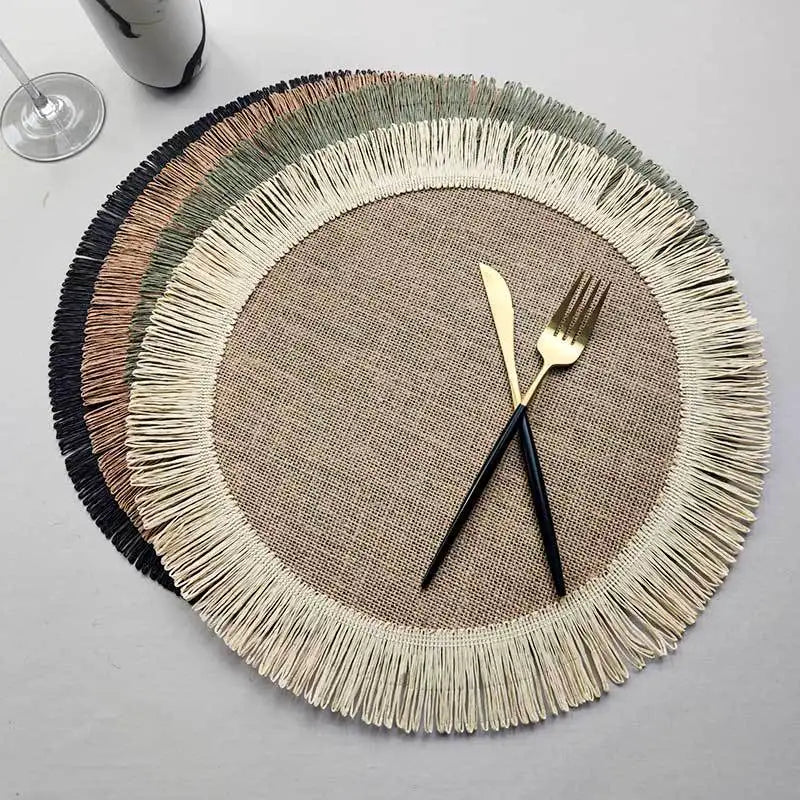 Rustic Round Braided Jute Placemats EACH