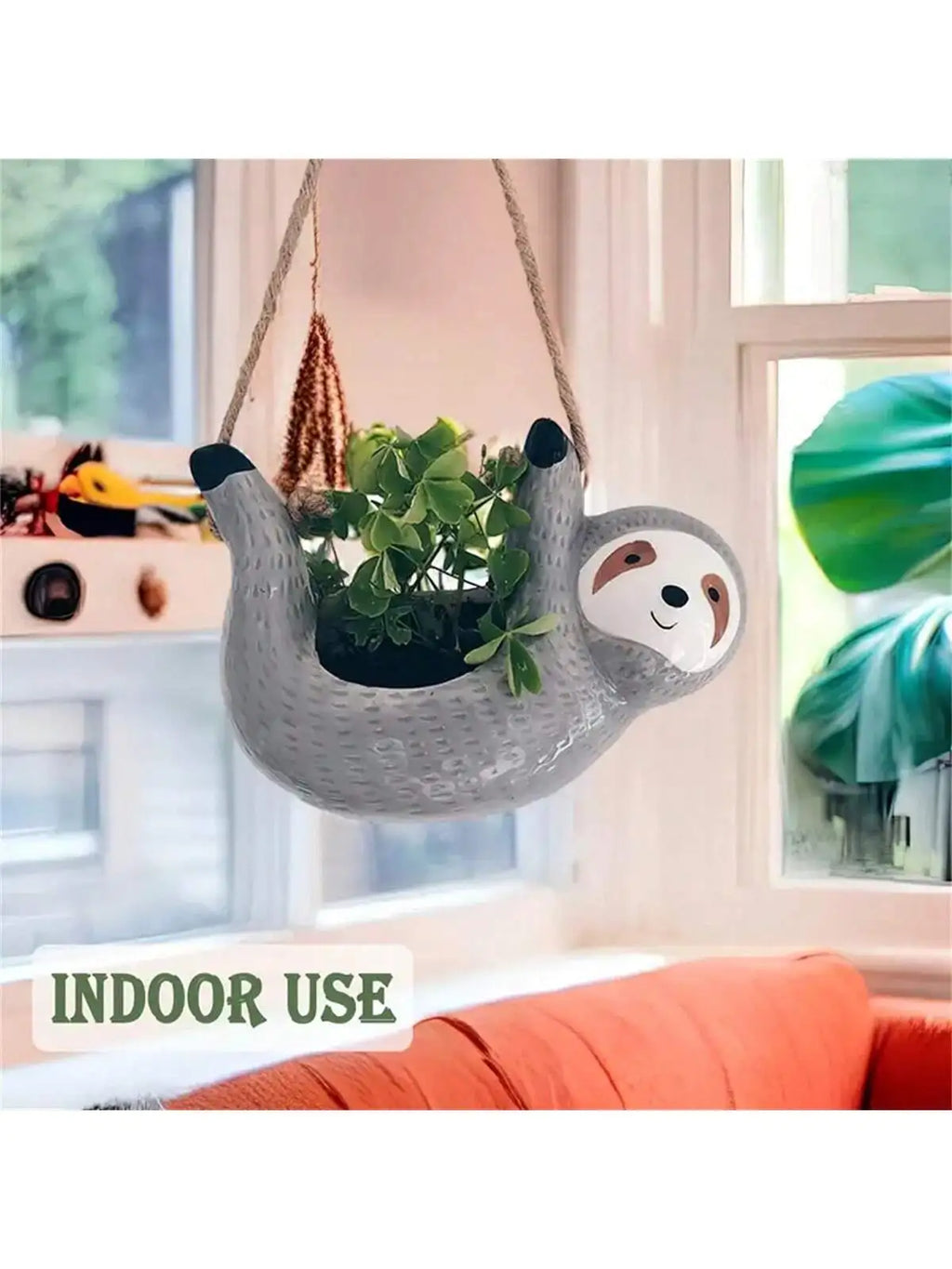 Hanging Sloth Ceramic Plant Pot