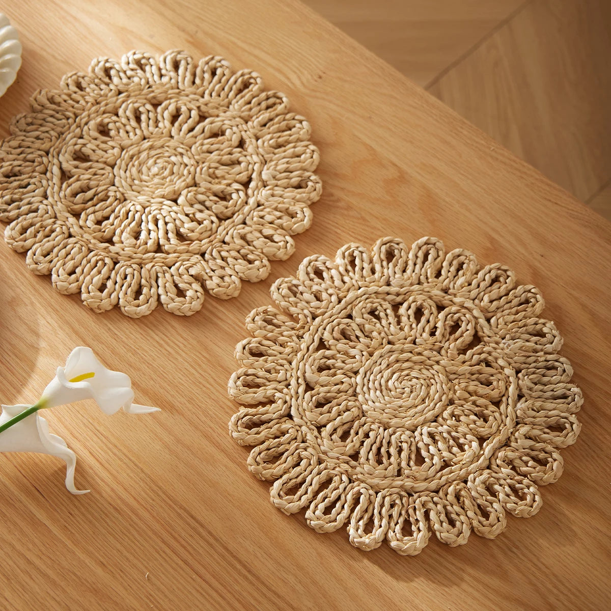 Boho Macrame Natural Table Placemats Set