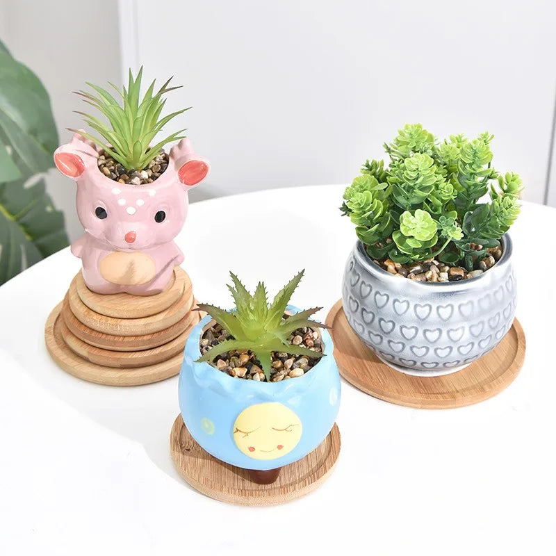Bamboo Round Coaster Tray