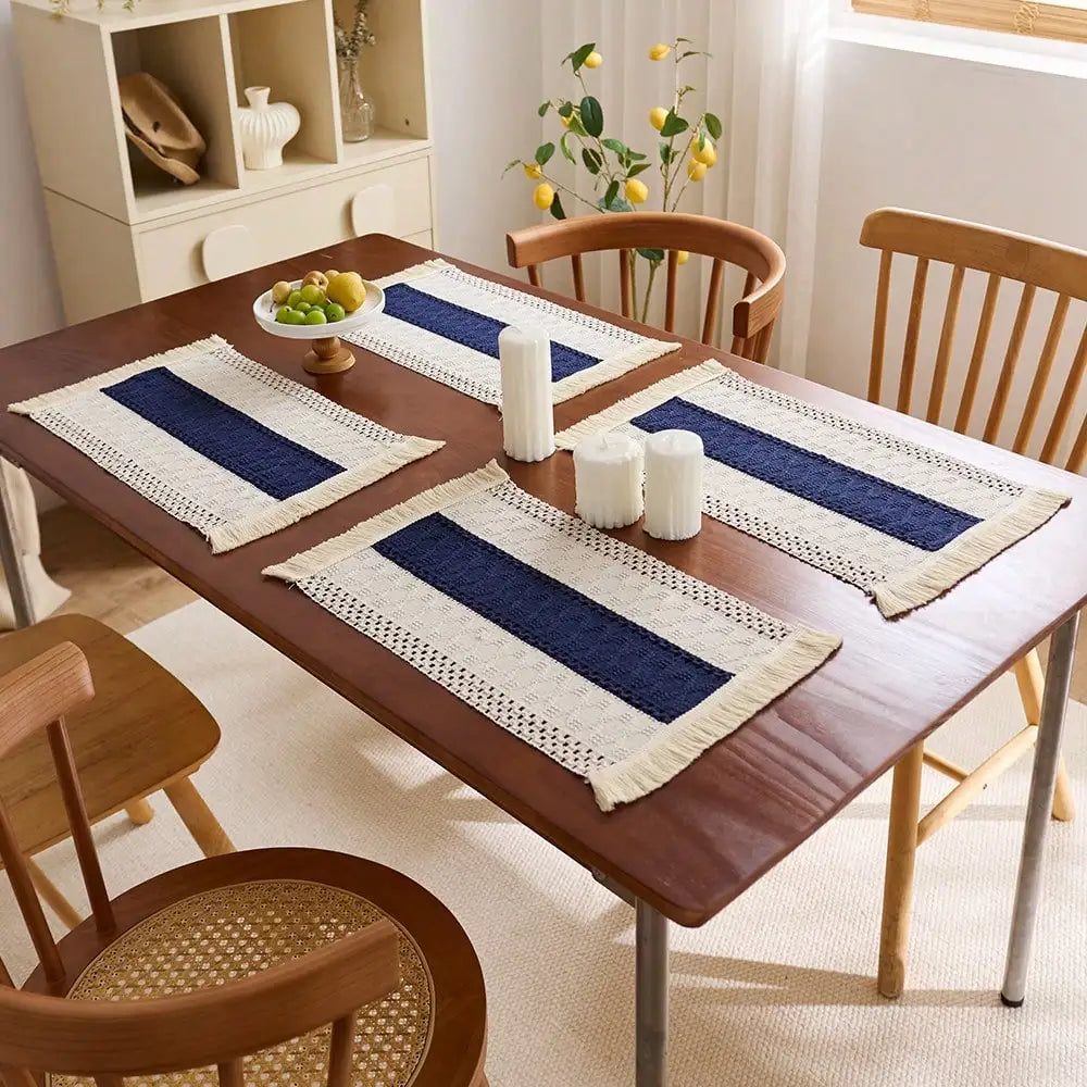 Farmhouse Woven Tassel Dining Placemats