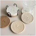 Woven Cotton Drink Coaster Set