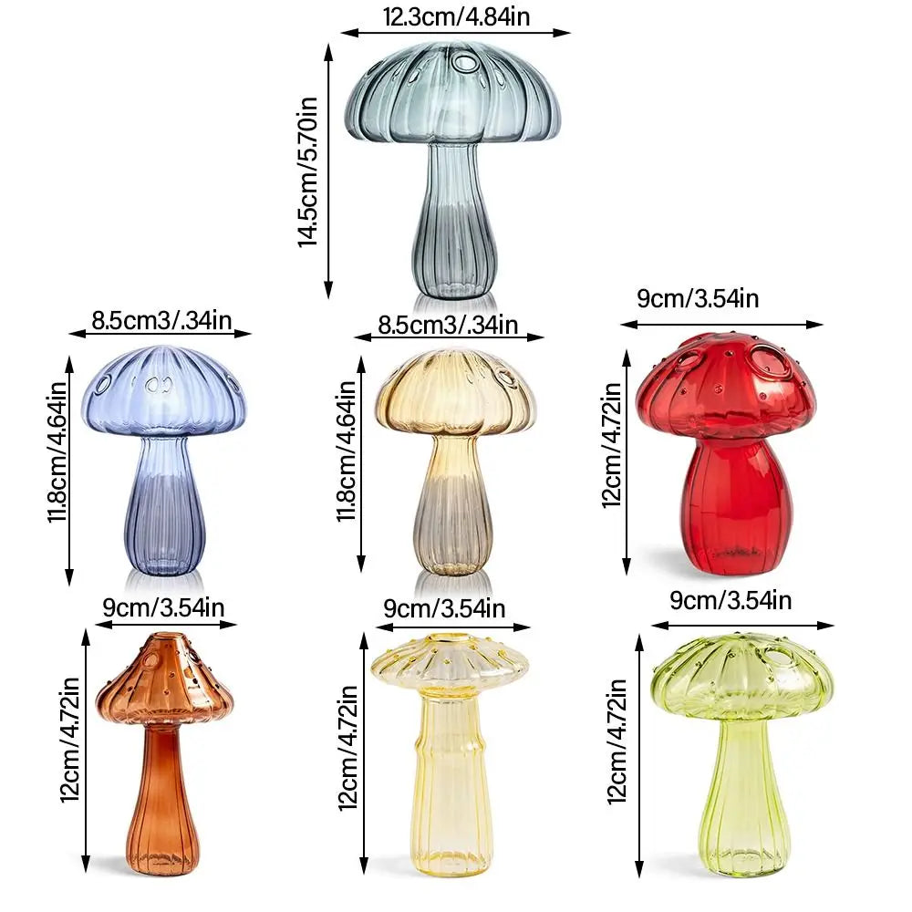 Mushroom Glass Bloom Desktop Vase