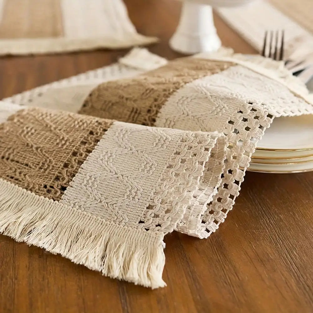 Farmhouse Woven Tassel Dining Placemats