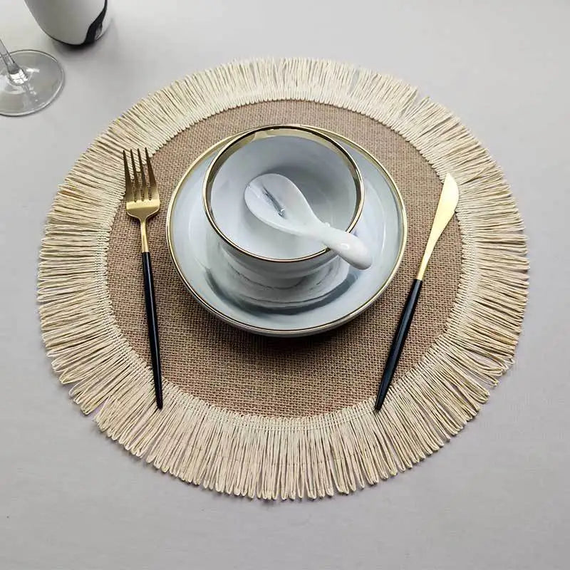 Rustic Round Braided Jute Placemats EACH