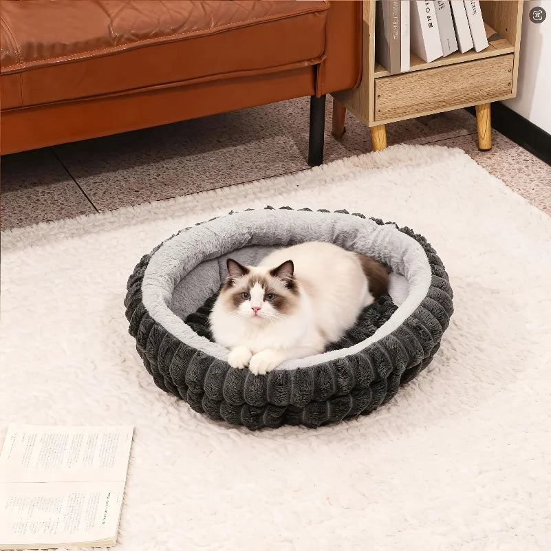 Cozy Donut Plush Pet Nest