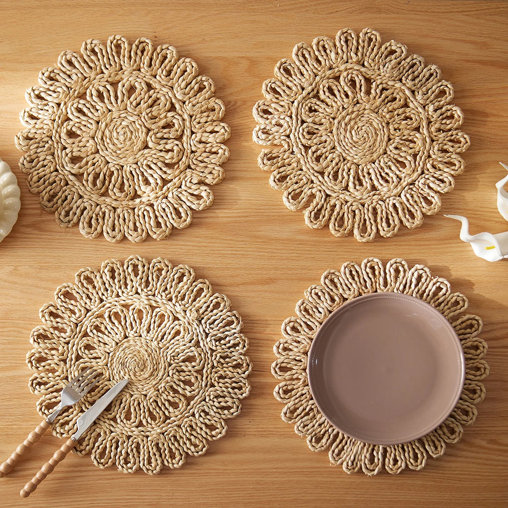 Boho Macrame Natural Table Placemats Set