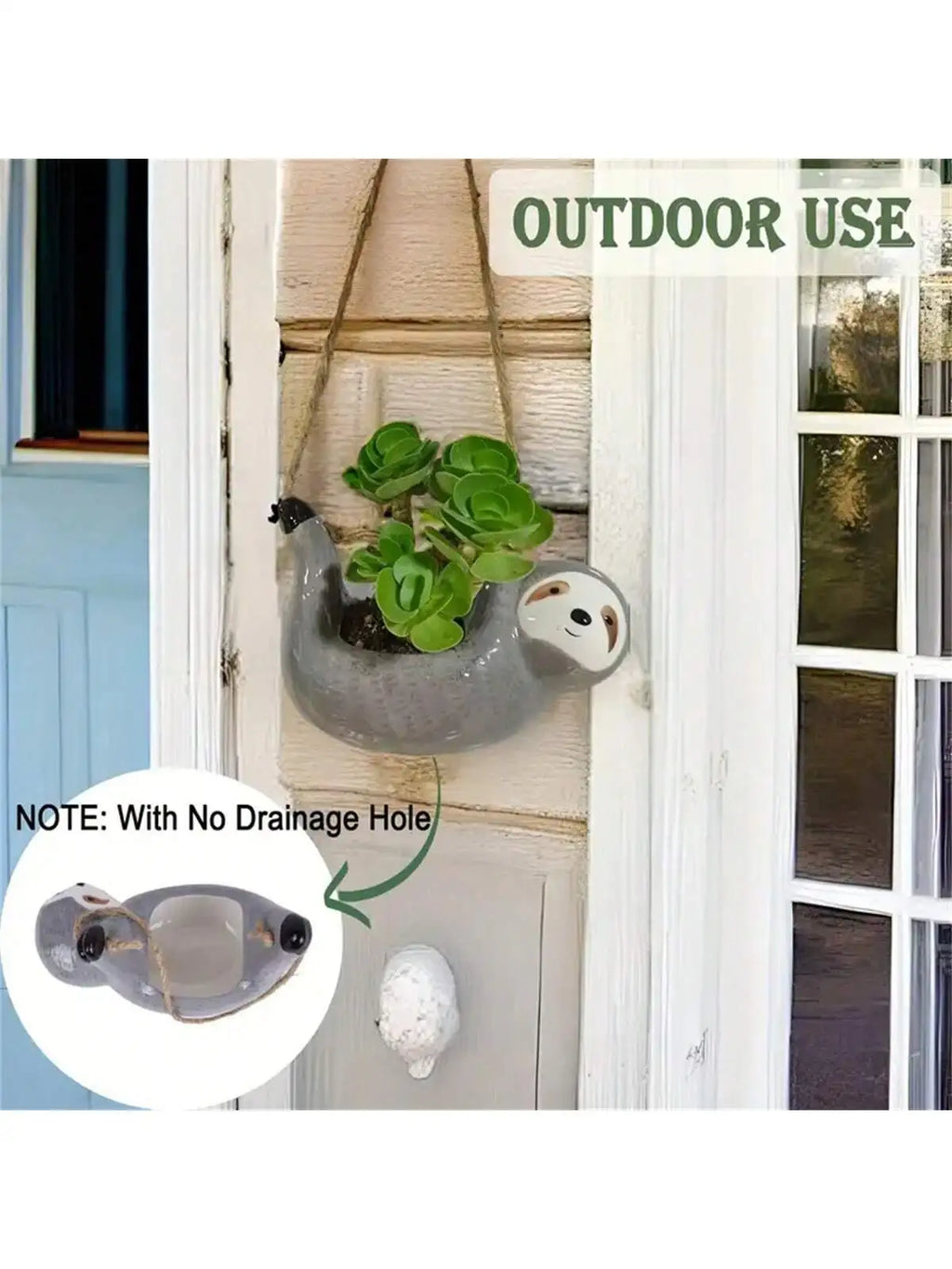 Hanging Sloth Ceramic Plant Pot