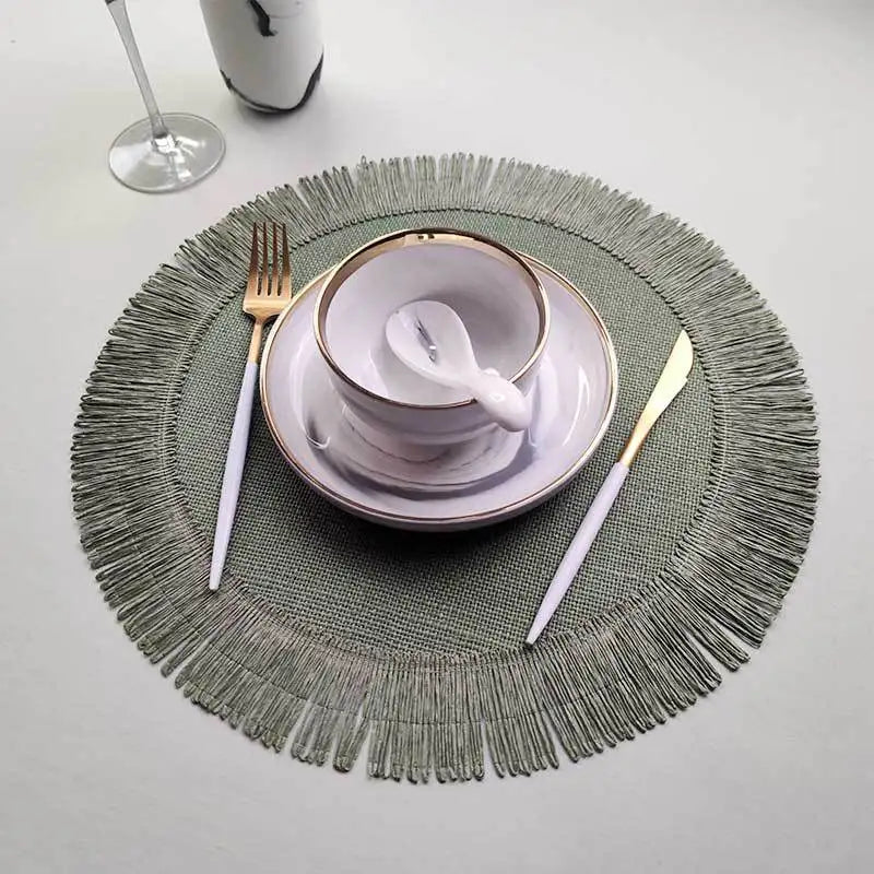 Rustic Round Braided Jute Placemats EACH