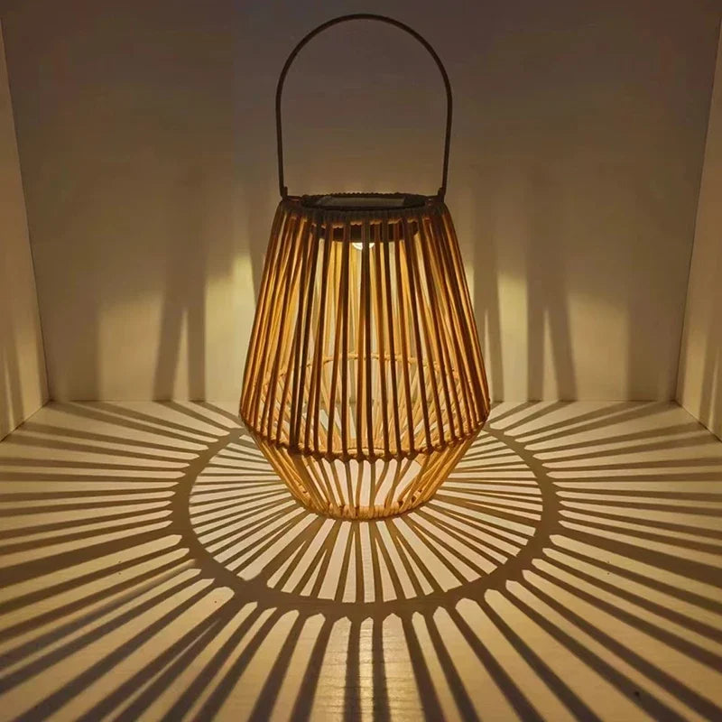 Solar Rattan Hanging Lantern