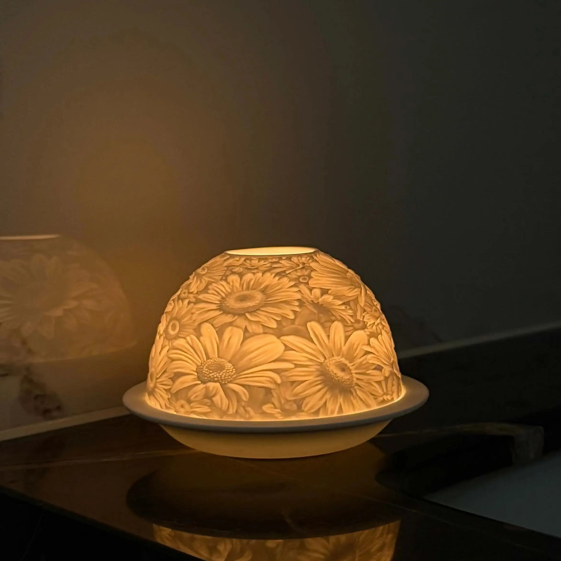 Porcelain Floral Candle Holder Decor