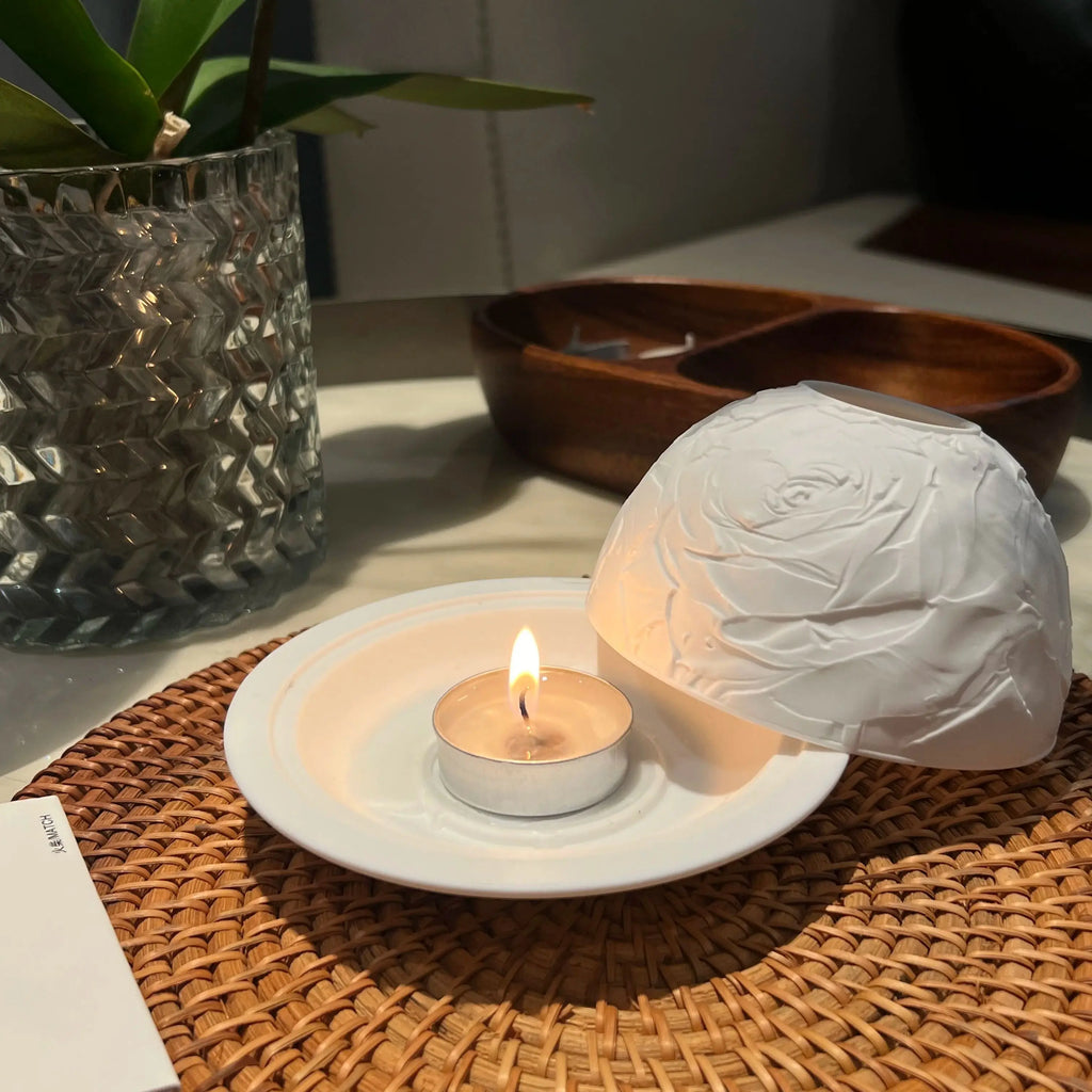 Porcelain Floral Candle Holder Decor