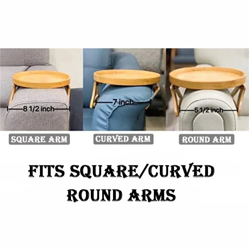 Clip-On Wood Sofa Tray
