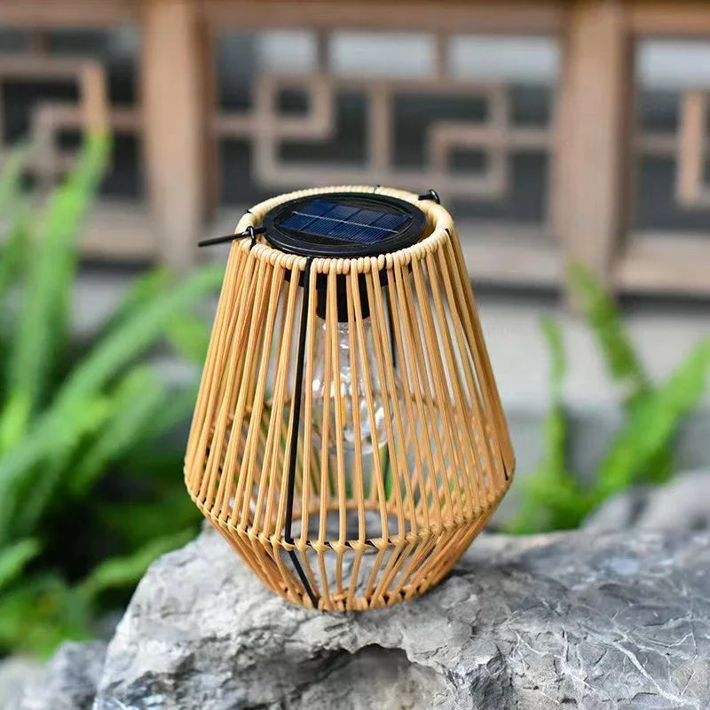 Solar Rattan Hanging Lantern