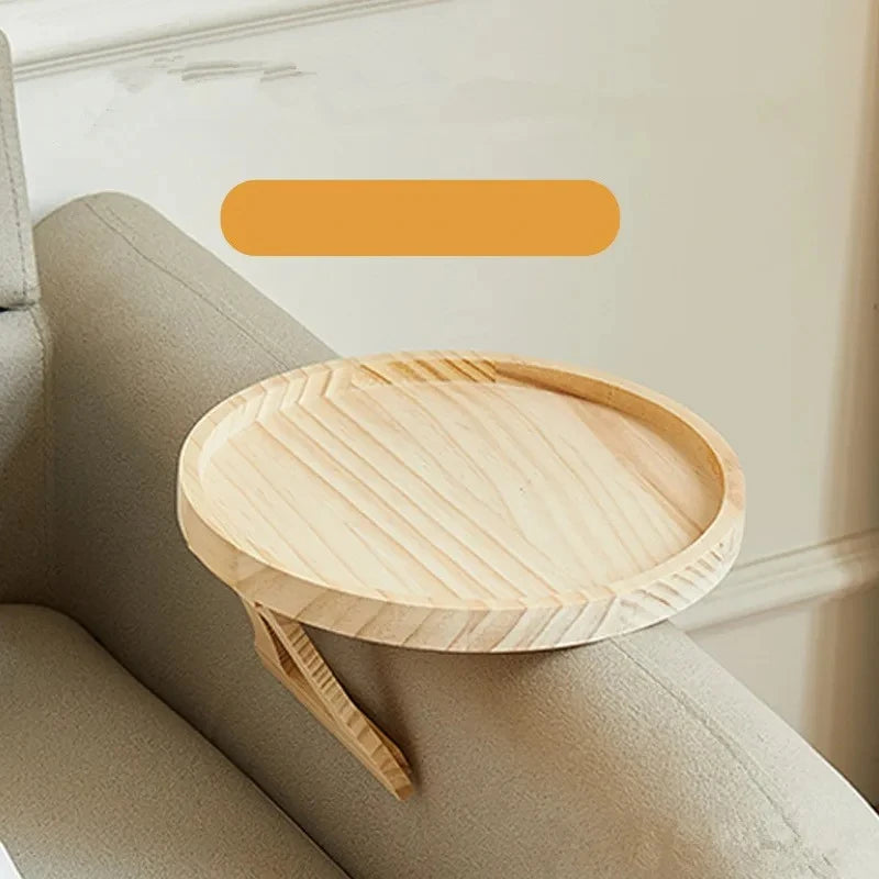 Clip-On Wood Sofa Tray