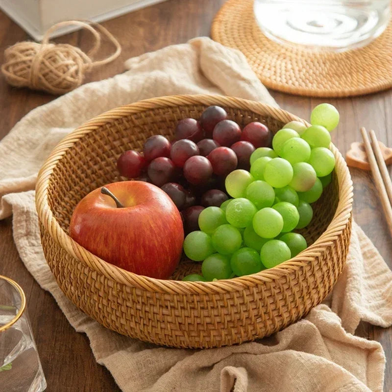 Handwoven Rattan Storage Basket Box